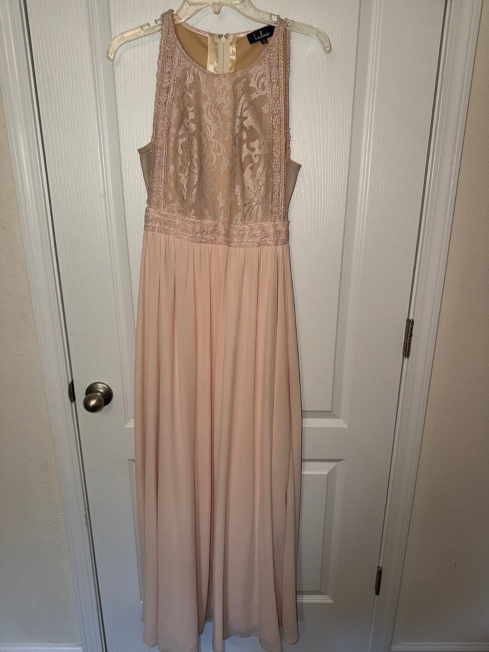 Lulu's Blush Pink Lace Bodice Maxi Dress